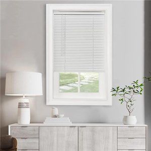 Cordless Light Filtering Mini Blinds for Windows, Horizontal Vinyl Window Blinds